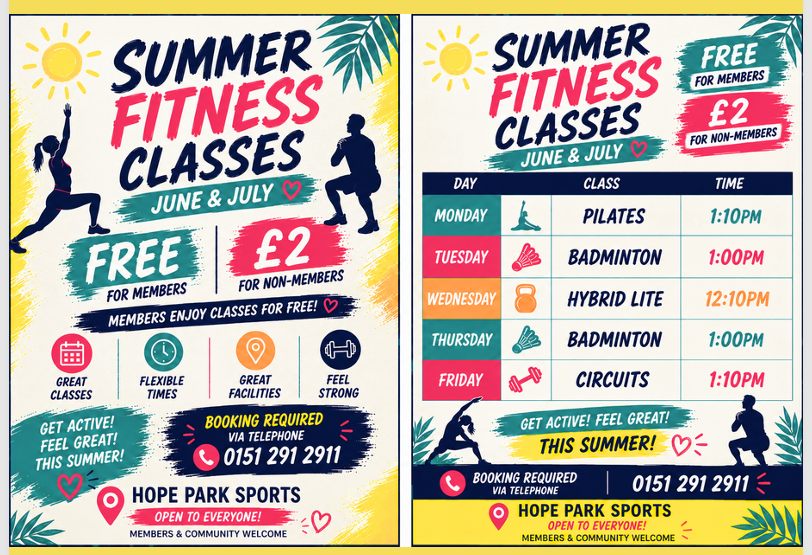 June - July 2026 Fitness Classes